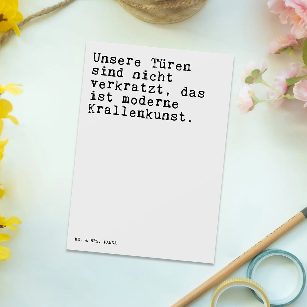 Postcard Unsere Türen sind nicht... Postcard, gift card, letter, invitation, card, postcards, gift, paper, invitation card, saying, sayings, funny, wisdom, quotes, Glizzer Spell Proverbs Wisdom Quotes Funny Wisdom Words