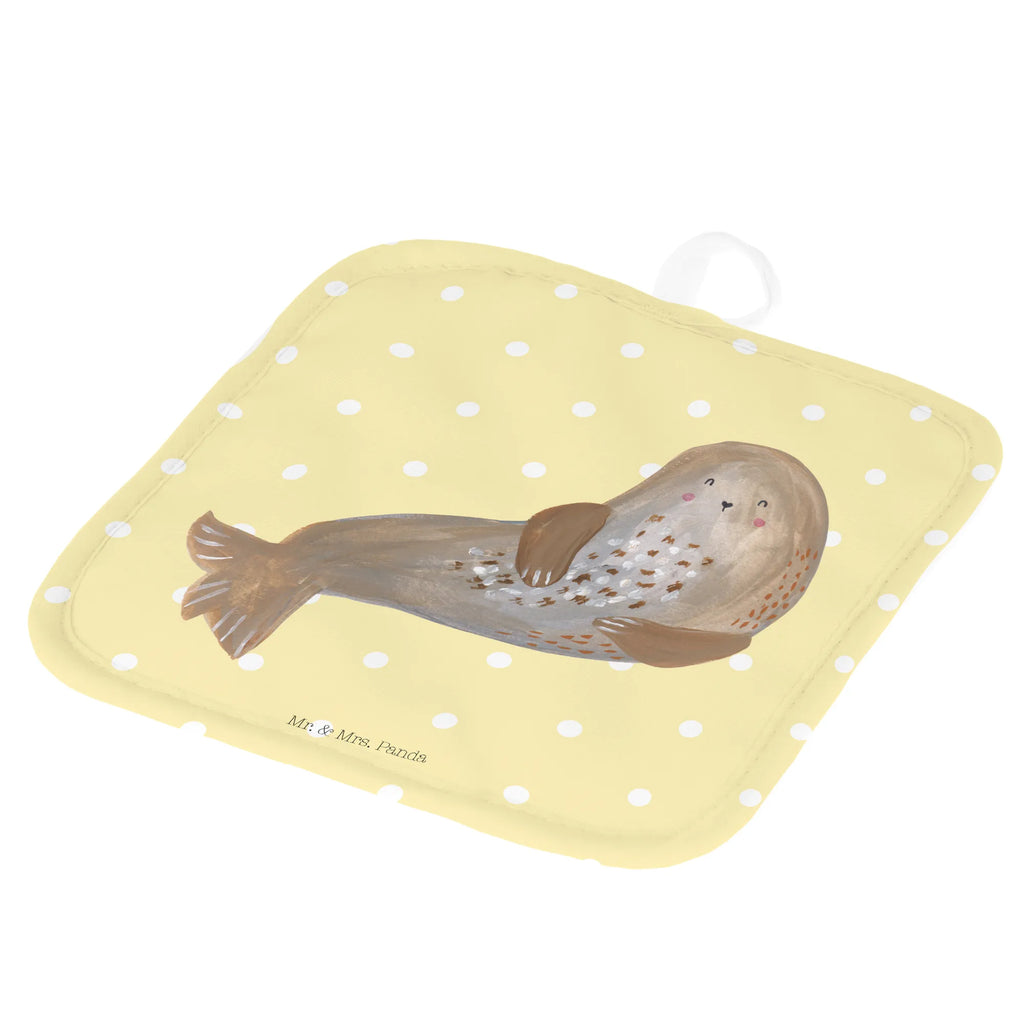 2-elementowy zestaw podkładek pod garnki foka śmiech Topflappen Set, Topflappen 2er Set, Topflappen, Topfhandschuhe, 2er Set Topflappen, topfhalter, Topflappenset, Topfuntersetzer, Gute Laune, Tiermotive, Tiere, Lustige Sprüche, Seehund, Strand, Nordsee, Meerestier, Ostsee, Robben, Robbe