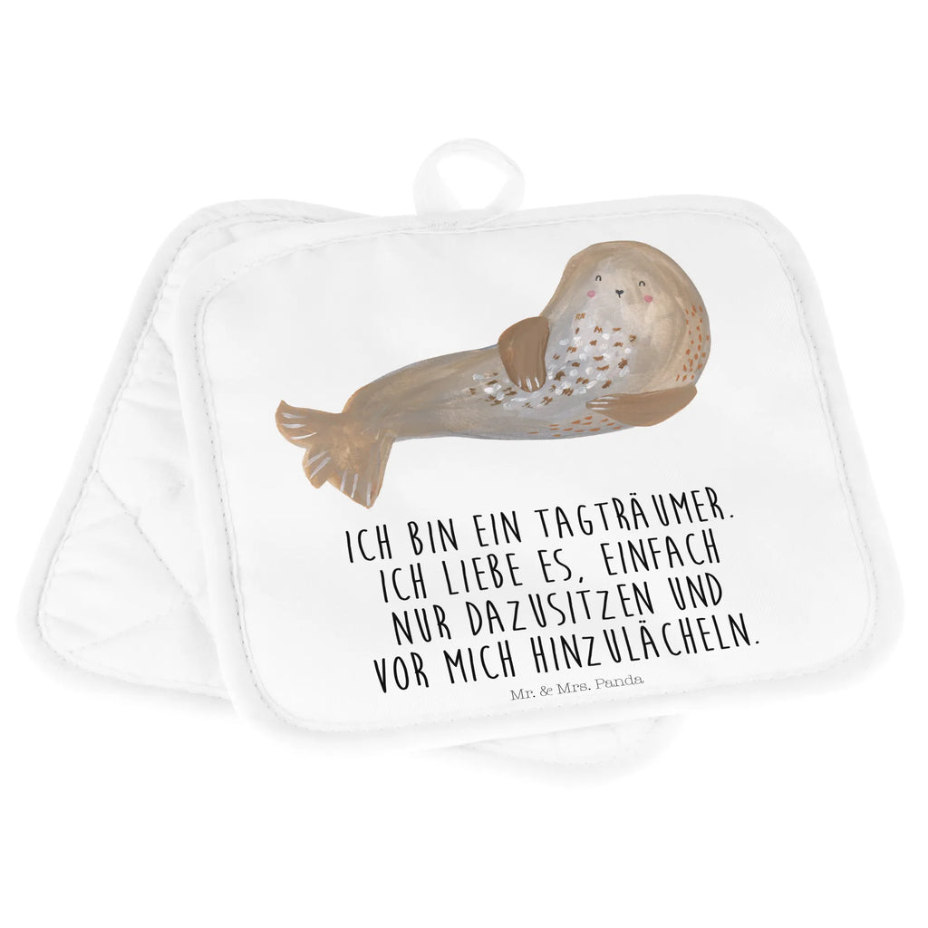 2-elementowy zestaw podkładek pod garnki foka śmiech Topflappen Set, Topflappen 2er Set, Topflappen, Topfhandschuhe, 2er Set Topflappen, topfhalter, Topflappenset, Topfuntersetzer, Gute Laune, Tiermotive, Tiere, Lustige Sprüche, Seehund, Strand, Nordsee, Meerestier, Ostsee, Robben, Robbe