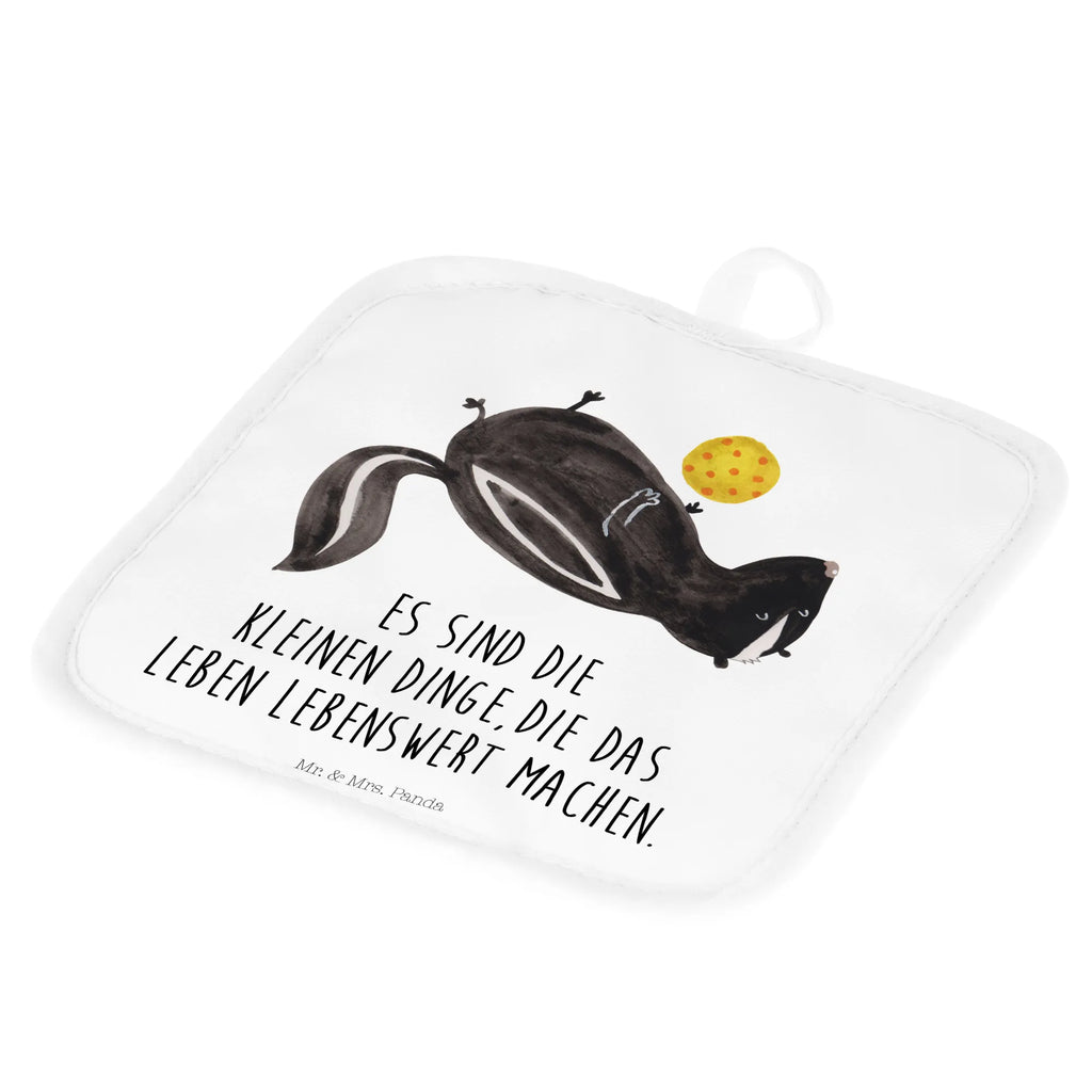 2-elementowy zestaw podkładek pod garnki skunks piłka topfhalter, Topfuntersetzer, Topflappen Set, 2er Set Topflappen, Topfhandschuhe, Topflappenset, Topflappen, Topflappen 2er Set, Stinktier, Skunk, Raubtier, Wildtier, Verspielt, Stinker, Weisheit, Stinki