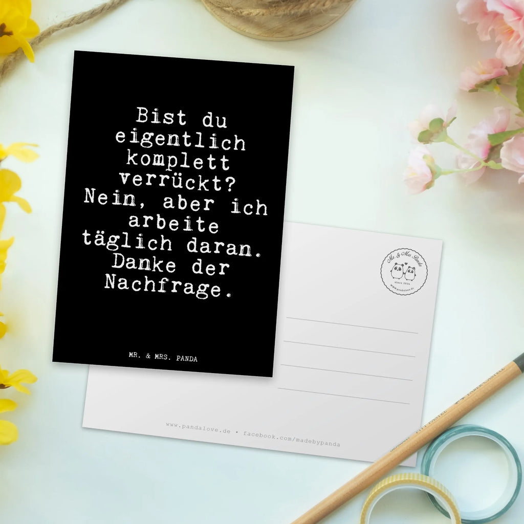 Postcard Bist du eigentlich komplett... gift, card, postcards, Postcard, invitation, letter, gift card, paper, invitation card, saying, sayings, funny, wisdom, quotes, Glizzer Spell Proverbs Wisdom Quotes Funny Wisdom Words