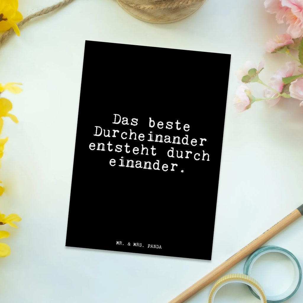 Postcard Das beste Durcheinander entsteht... postcards, Postcard, invitation, gift card, card, letter, paper, gift, invitation card, saying, sayings, funny, wisdom, quotes, Glizzer Spell Proverbs Wisdom Quotes Funny Wisdom Words