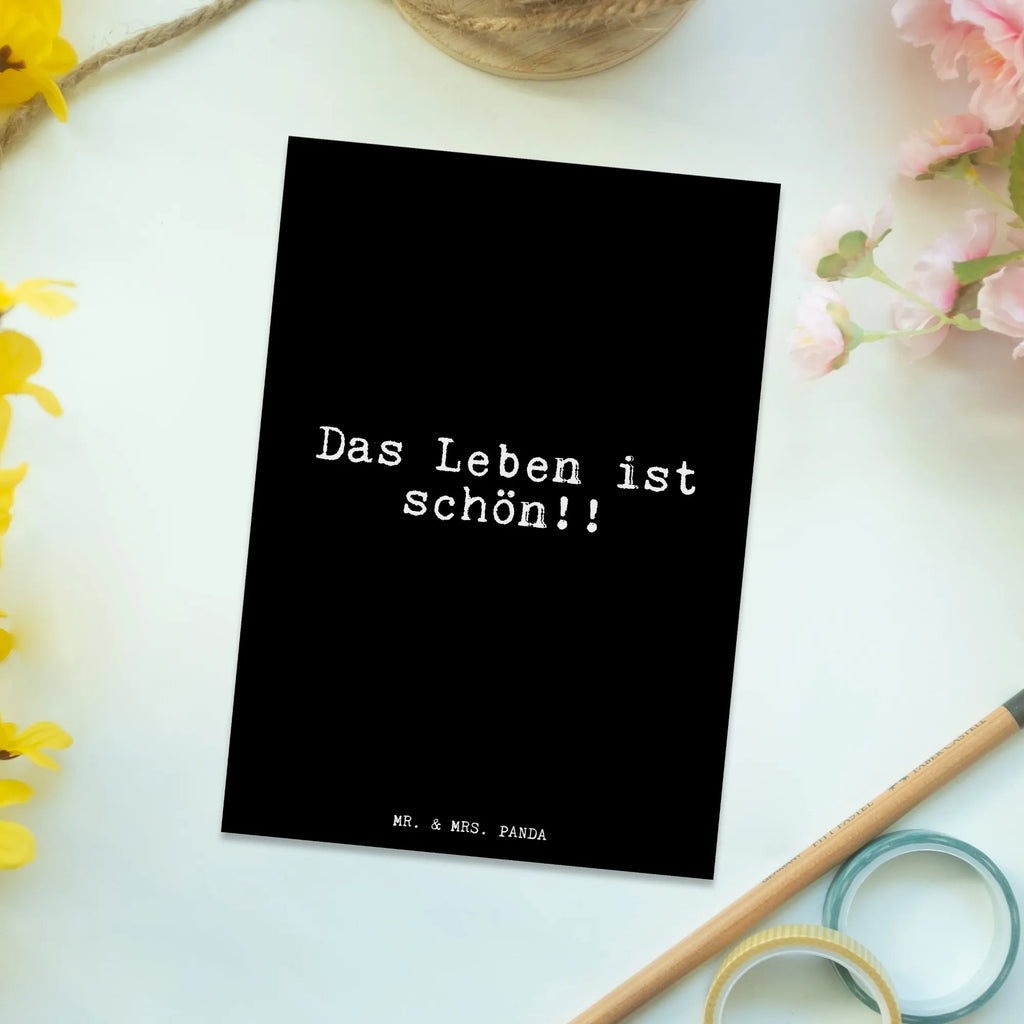 Postcard Das Leben ist schön!!... gift, gift card, invitation, paper, letter, card, postcards, Postcard, invitation card, saying, sayings, funny, wisdom, quotes, Glizzer Spell Proverbs Wisdom Quotes Funny Wisdom Words