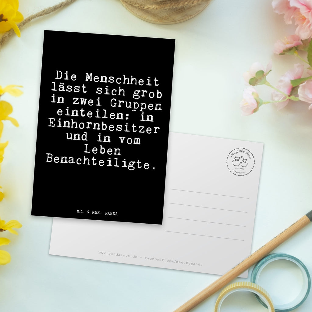 Pocztówka Die Menschheit lässt sich... Postkarte, Karte, Geschenkkarte, Grußkarte, Einladung, Ansichtskarte, Geburtstagskarte, Einladungskarte, Dankeskarte, Ansichtskarten, Einladung Geburtstag, Einladungskarten Geburtstag, Spruch, Sprüche, lustige Sprüche, Weisheiten, Zitate, Spruch Geschenke, Glizer Spruch Sprüche Weisheiten Zitate Lustig Weisheit Worte