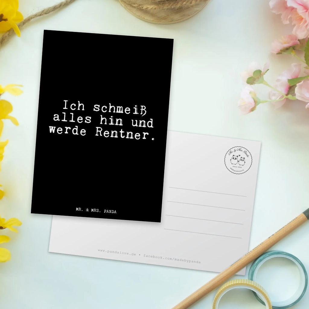 Postcard Ich schmeiß alles hin... Postkarte, Karte, Geschenkkarte, Grußkarte, Einladung, Ansichtskarte, Geburtstagskarte, Einladungskarte, Dankeskarte, Ansichtskarten, Einladung Geburtstag, Einladungskarten Geburtstag, Spruch, Sprüche, lustige Sprüche, Weisheiten, Zitate, Spruch Geschenke, Glizer Spruch Sprüche Weisheiten Zitate Lustig Weisheit Worte