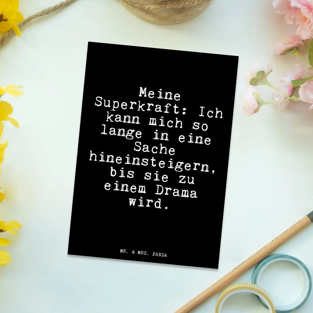 Postcard Meine Superkraft: Ich kann... invitation, invitation card, gift, gift card, Postcard, letter, paper, postcards, card, saying, sayings, funny, wisdom, quotes, Glizzer Spell Proverbs Wisdom Quotes Funny Wisdom Words