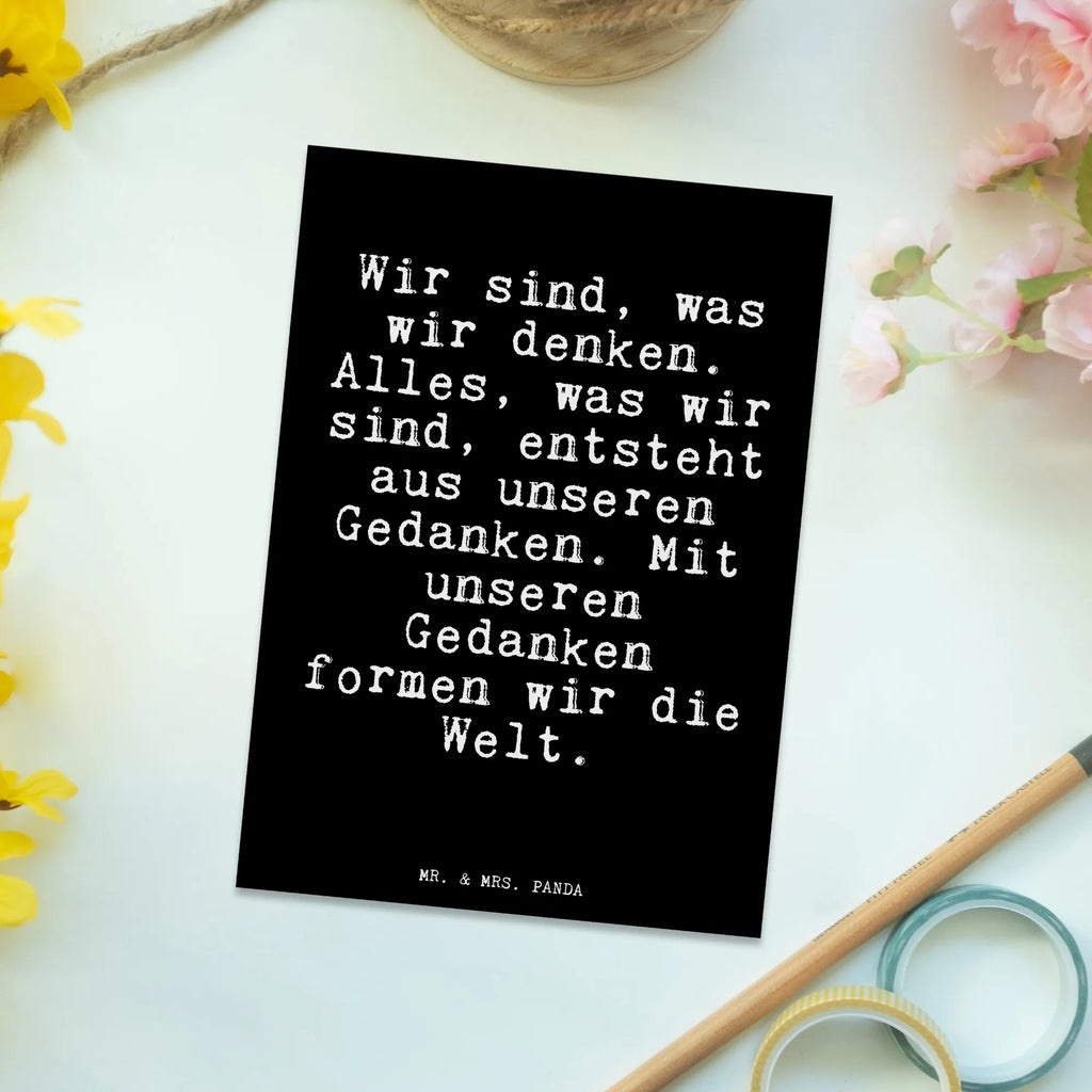 Postcard Wir sind, was wir... Postcard, invitation card, gift card, paper, invitation, card, gift, postcards, letter, saying, sayings, funny, wisdom, quotes, Glizzer Spell Proverbs Wisdom Quotes Funny Wisdom Words