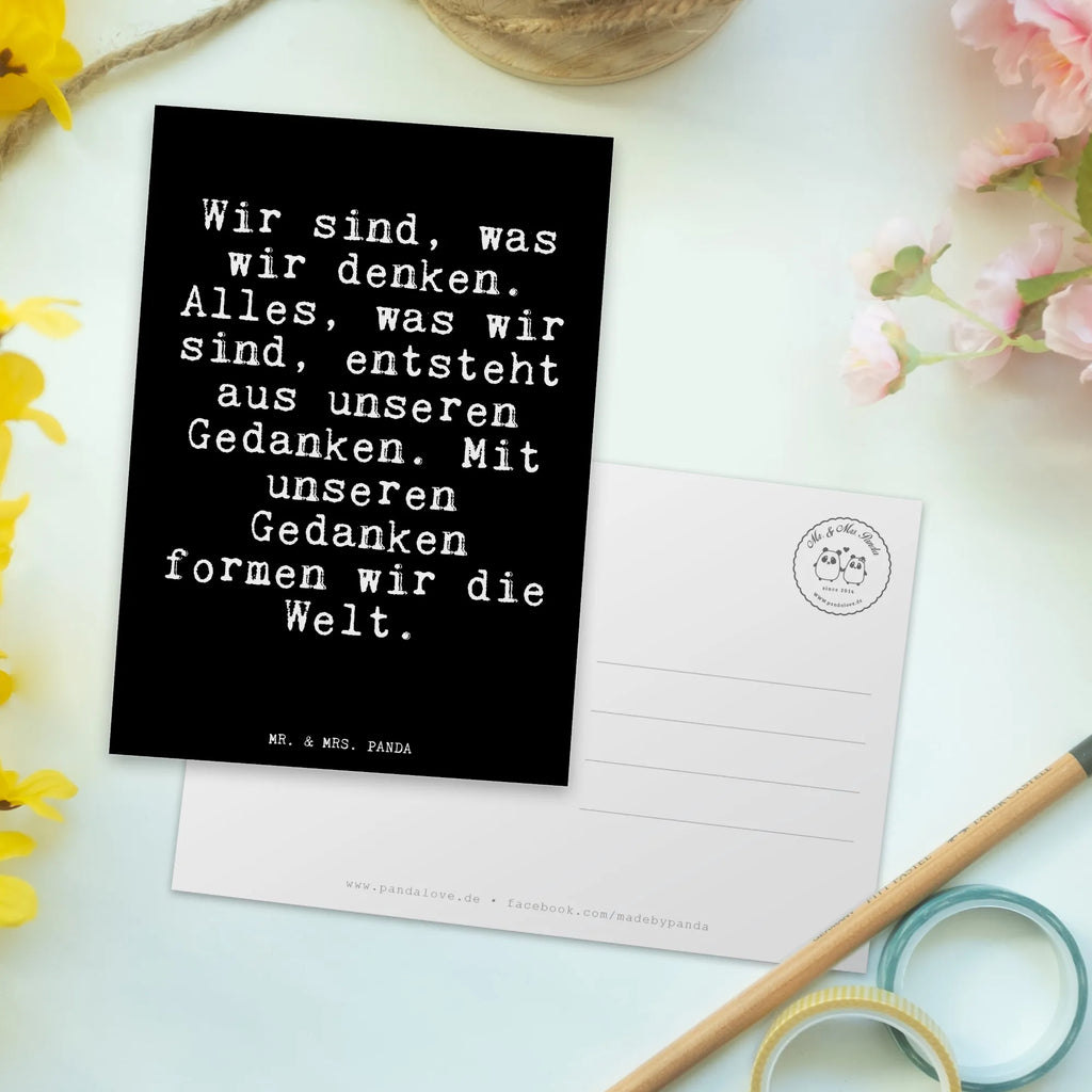 Postcard Wir sind, was wir... Postcard, invitation card, gift card, paper, invitation, card, gift, postcards, letter, saying, sayings, funny, wisdom, quotes, Glizzer Spell Proverbs Wisdom Quotes Funny Wisdom Words