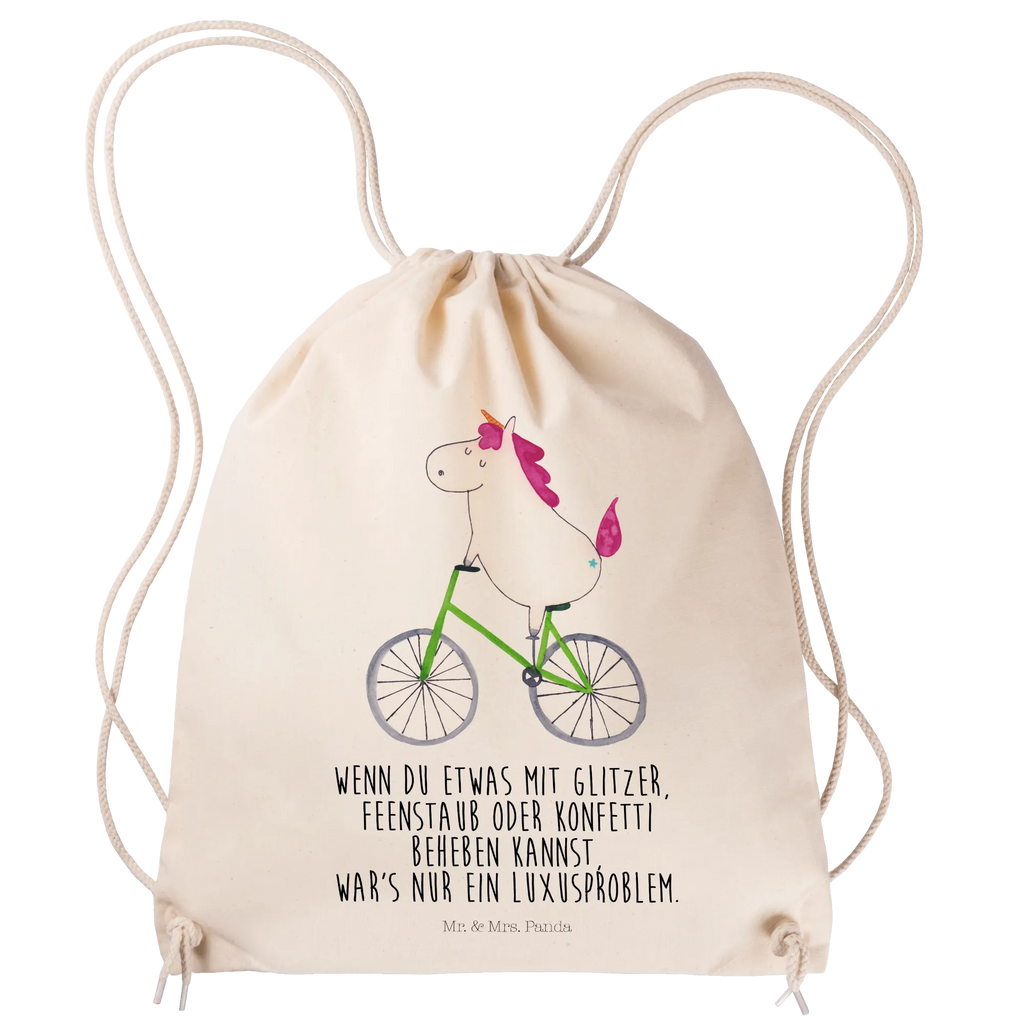 Drawstring bag unicorn cyclist jute bag, sports bag, bag, gym bag, carrier bag, hipster, unicorn, unicorns, confetti, bike, luxury problem, fairy dust, grief, present, wheel, love affliction, cycling, cyclist gift