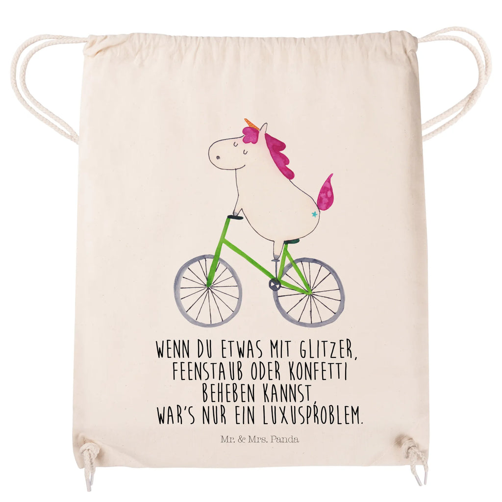 Drawstring bag unicorn cyclist jute bag, sports bag, bag, gym bag, carrier bag, hipster, unicorn, unicorns, confetti, bike, luxury problem, fairy dust, grief, present, wheel, love affliction, cycling, cyclist gift