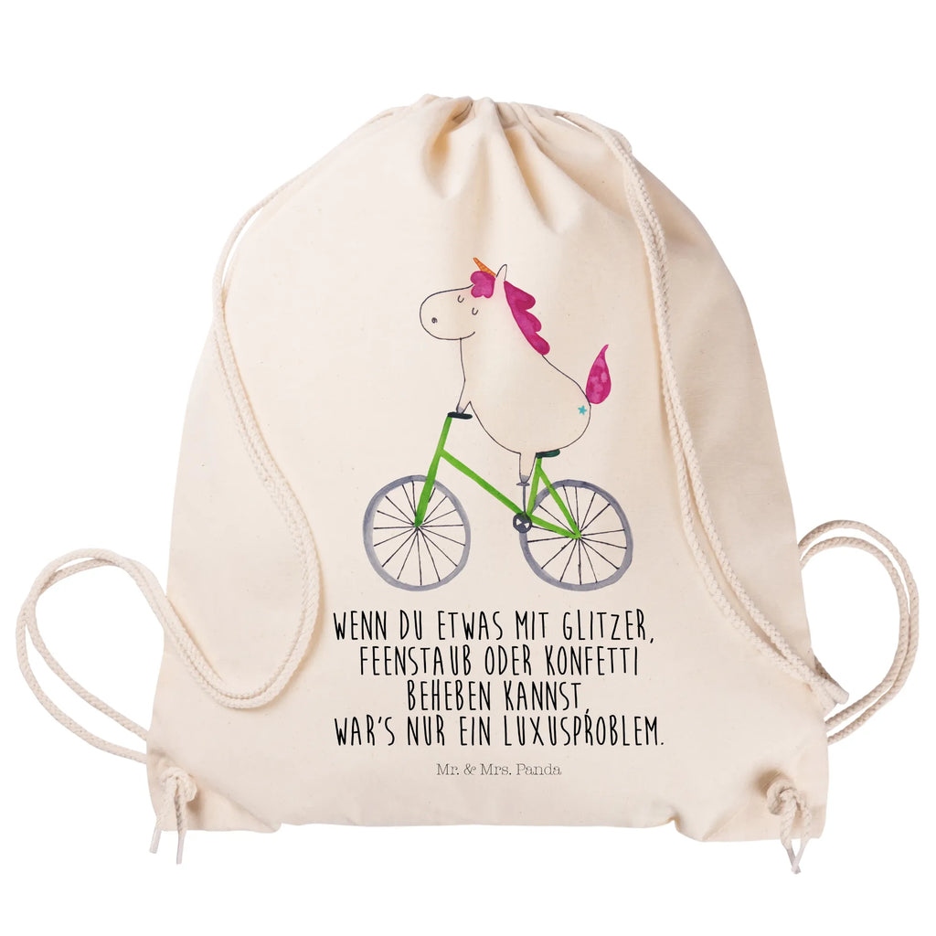 Drawstring bag unicorn cyclist jute bag, sports bag, bag, gym bag, carrier bag, hipster, unicorn, unicorns, confetti, bike, luxury problem, fairy dust, grief, present, wheel, love affliction, cycling, cyclist gift