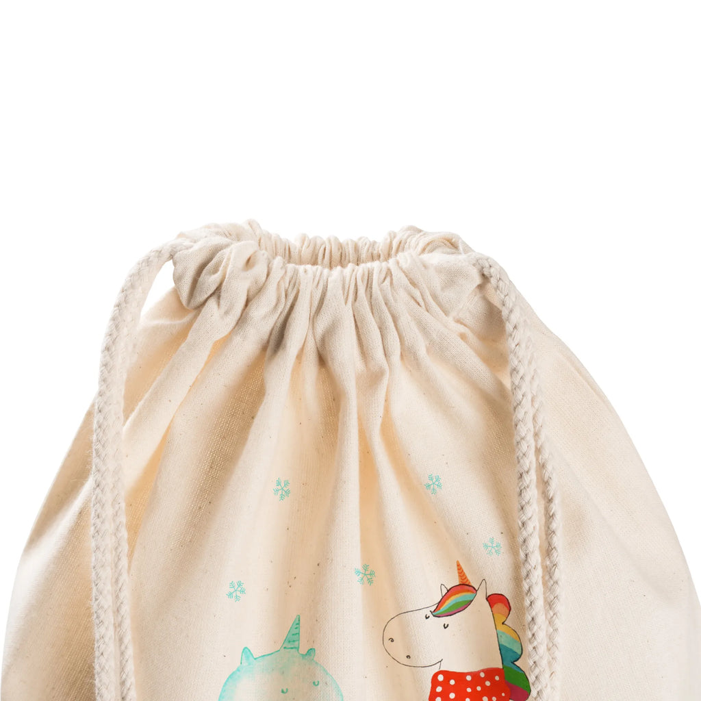 Drawstring bag unicorn snowman hipster, sports bag, gym bag, bag, jute bag, carrier bag, unicorn, unicorns, Cake, present, Cap, Gloves, Winter, Christmas Motif, Christmas, Snow, Snowman, Cold, X-Mas, Unicorn, winter gift