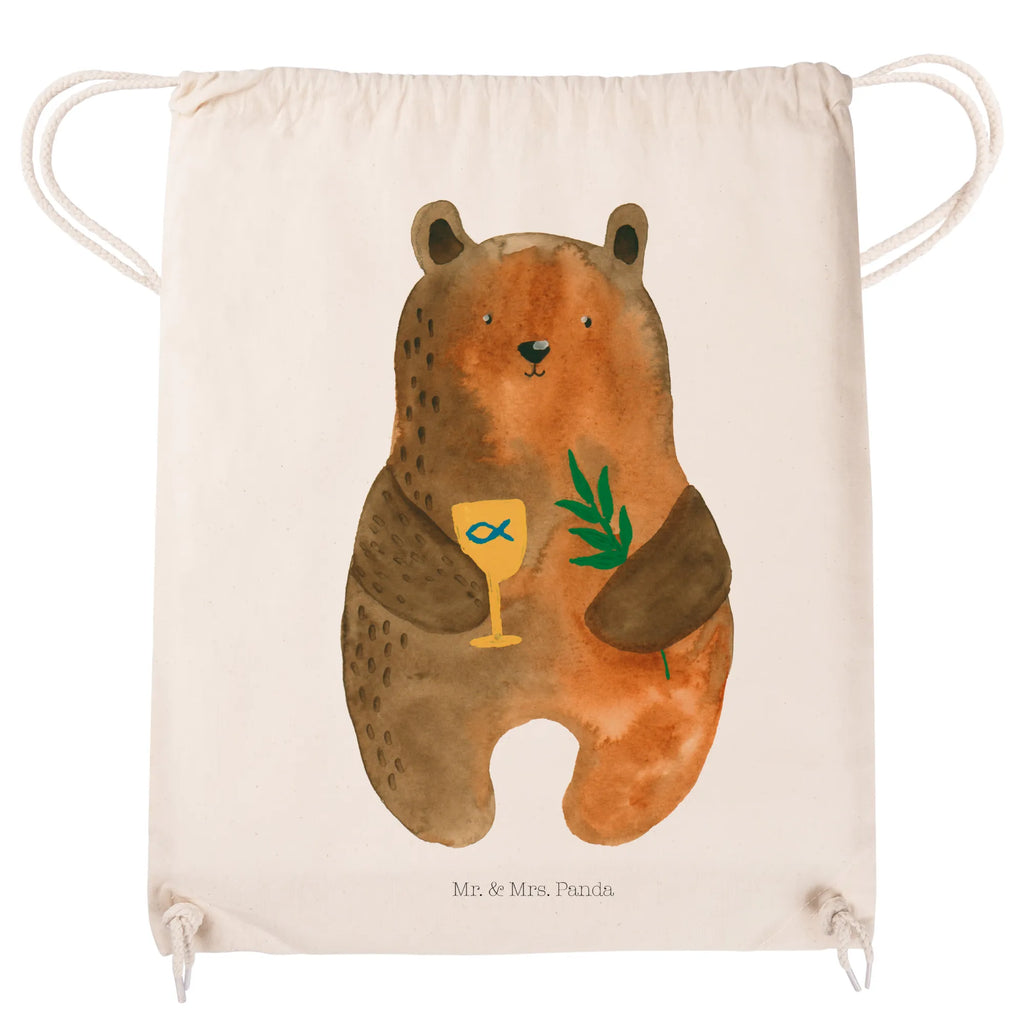 Drawstring bag bear confirmation sports bag, hipster, gym bag, carrier bag, jute bag, bag, bear, teddy, teddy bear, cuddly toy, confirmation, church, service, evangelic