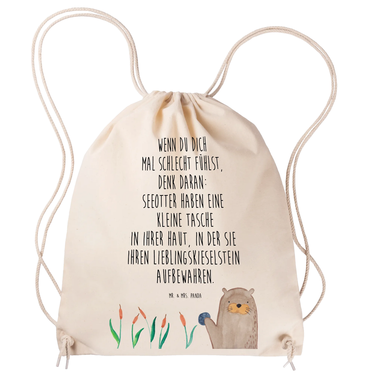 Drawstring bag otter Stone marten, sea otter, European otter, water mammal, aquatic animal, animal lover, baby otter, predator, water, otter gifts, gift ideas for animal lovers, animal, mammal, water animal, gifts for people in love, Otter Sea Otter Lake Otter