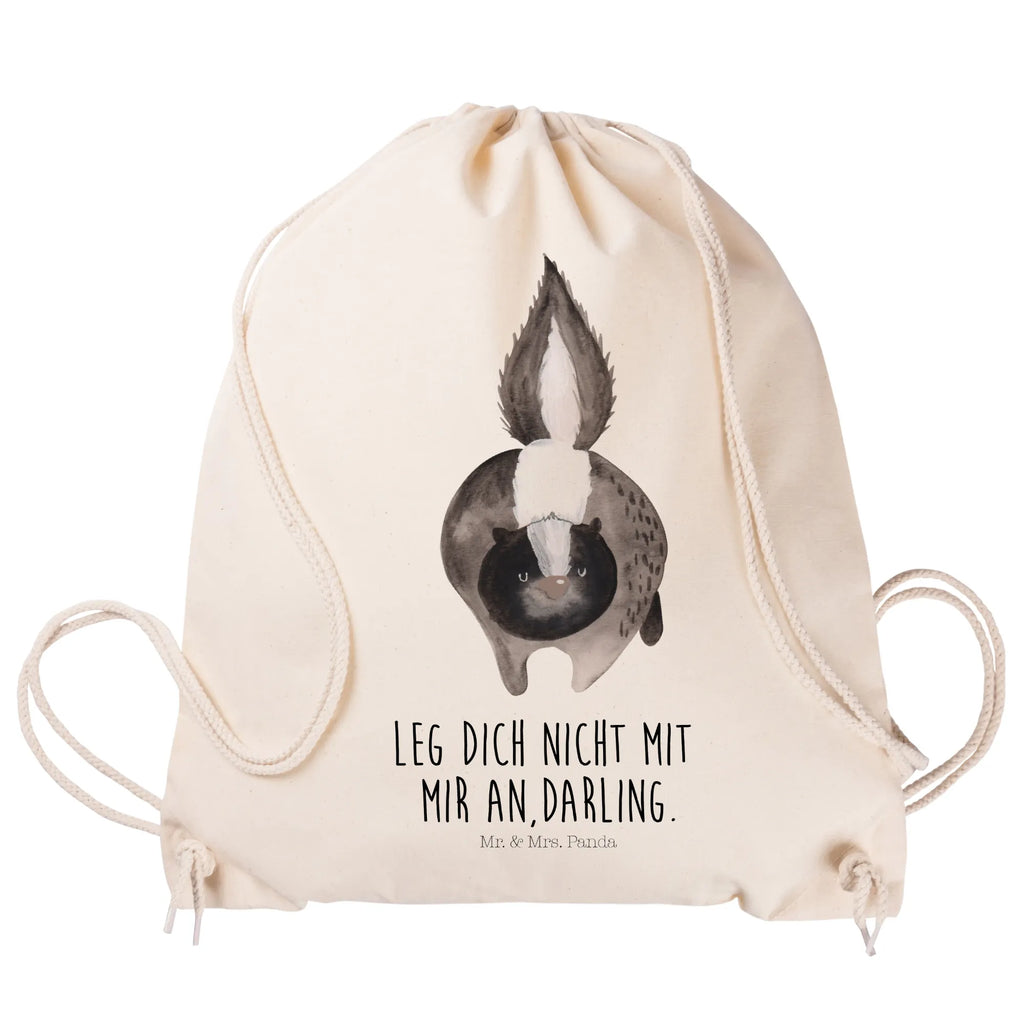 Drawstring bag skunk attack gym bag, carrier bag, jute bag, sports bag, bag, hipster, Skunk, predator, threatening, stinker, skunk, angry, wild animal, stinky