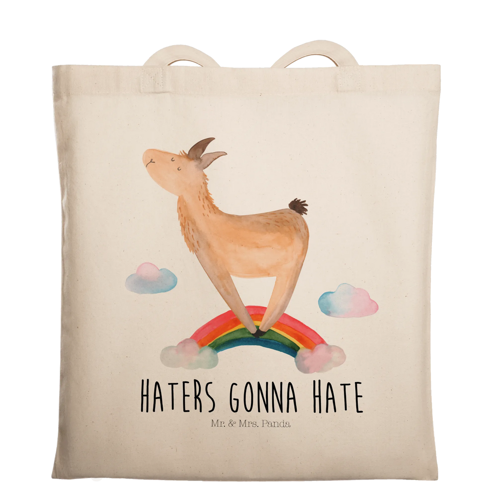 Tote bag lama rainbow shopping bag, shopper, bag, cotton bag, cloth bag, pouch, jute bag, shoulder bag, Carrier bag, Llama, llama, alpaca, trendy animal, Haters, Rainbow, Freedom, Self-employed, Lamas, Hobby, School, Outsider, Haters gonna hate, Cloud country, Abi, Lama