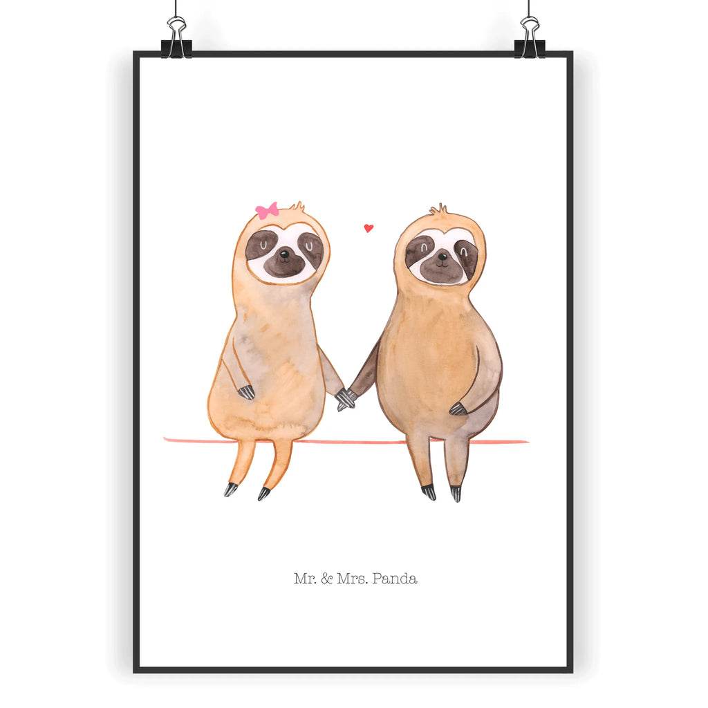 Poster sloth pair Bild, Posterdruck, Wanddeko Bild, kunst für die wand, Wandschmuck, Wandposter, Designposter, kunstposter, wanddeko, Kunstdruck, Plakat, grafikposter, wanddruck, Wandbild, Wanddekoration, Mr. & Mrs. Panda Poster, Deko Bild, kunstdruck poster, wandkunst, Poster, Bild für Wand, drucke, Faultier Deko, Faultier Geschenk, Faultier, Verlobt, Pärchen, Relaxen, Faultierliebe, Langsamkeit, Verliebt, Gemeinsam, Liebespaar, Faultiere, Faultierpärchen, Beziehung, faul, Liebe, Lieblingstier