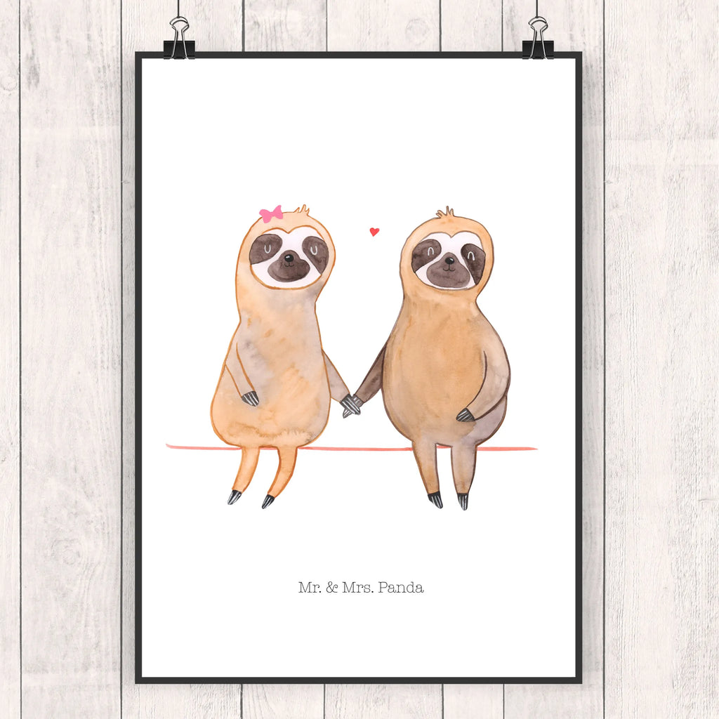 Poster sloth pair Bild, Posterdruck, Wanddeko Bild, kunst für die wand, Wandschmuck, Wandposter, Designposter, kunstposter, wanddeko, Kunstdruck, Plakat, grafikposter, wanddruck, Wandbild, Wanddekoration, Mr. & Mrs. Panda Poster, Deko Bild, kunstdruck poster, wandkunst, Poster, Bild für Wand, drucke, Faultier Deko, Faultier Geschenk, Faultier, Verlobt, Pärchen, Relaxen, Faultierliebe, Langsamkeit, Verliebt, Gemeinsam, Liebespaar, Faultiere, Faultierpärchen, Beziehung, faul, Liebe, Lieblingstier