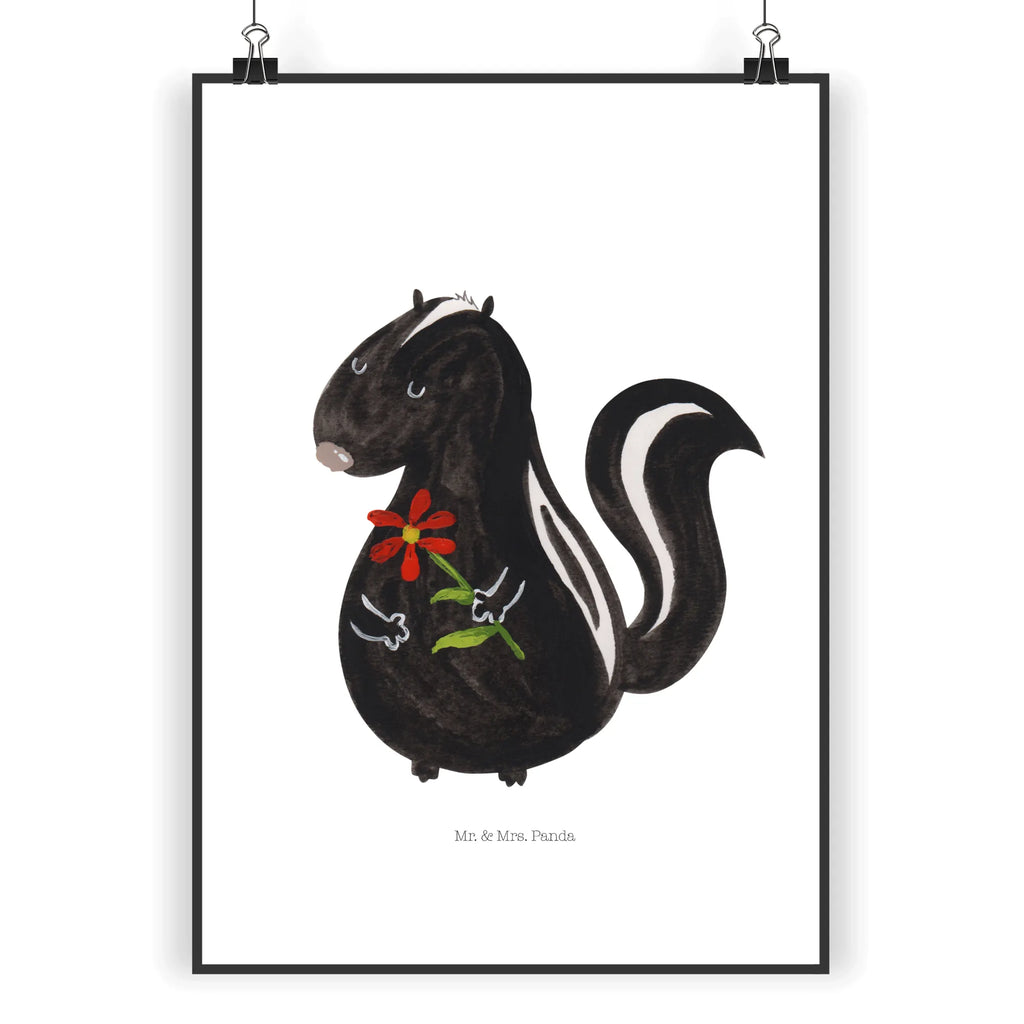 Poster Stinktier Blume kunst für die wand, Plakat, Bild für Wand, grafikposter, Deko Bild, Bild, Mr. & Mrs. Panda Poster, drucke, wandkunst, Wanddeko Bild, Wandposter, Kunstdruck, Wandschmuck, Wandbild, wanddruck, Wanddekoration, kunstposter, Poster, wanddeko, kunstdruck poster, Designposter, Posterdruck, Stinktier, Skunk, Raubtier, Stinker, Tagträumer, Träume, Verträumt, Stinki, Wildtier, Dreams
