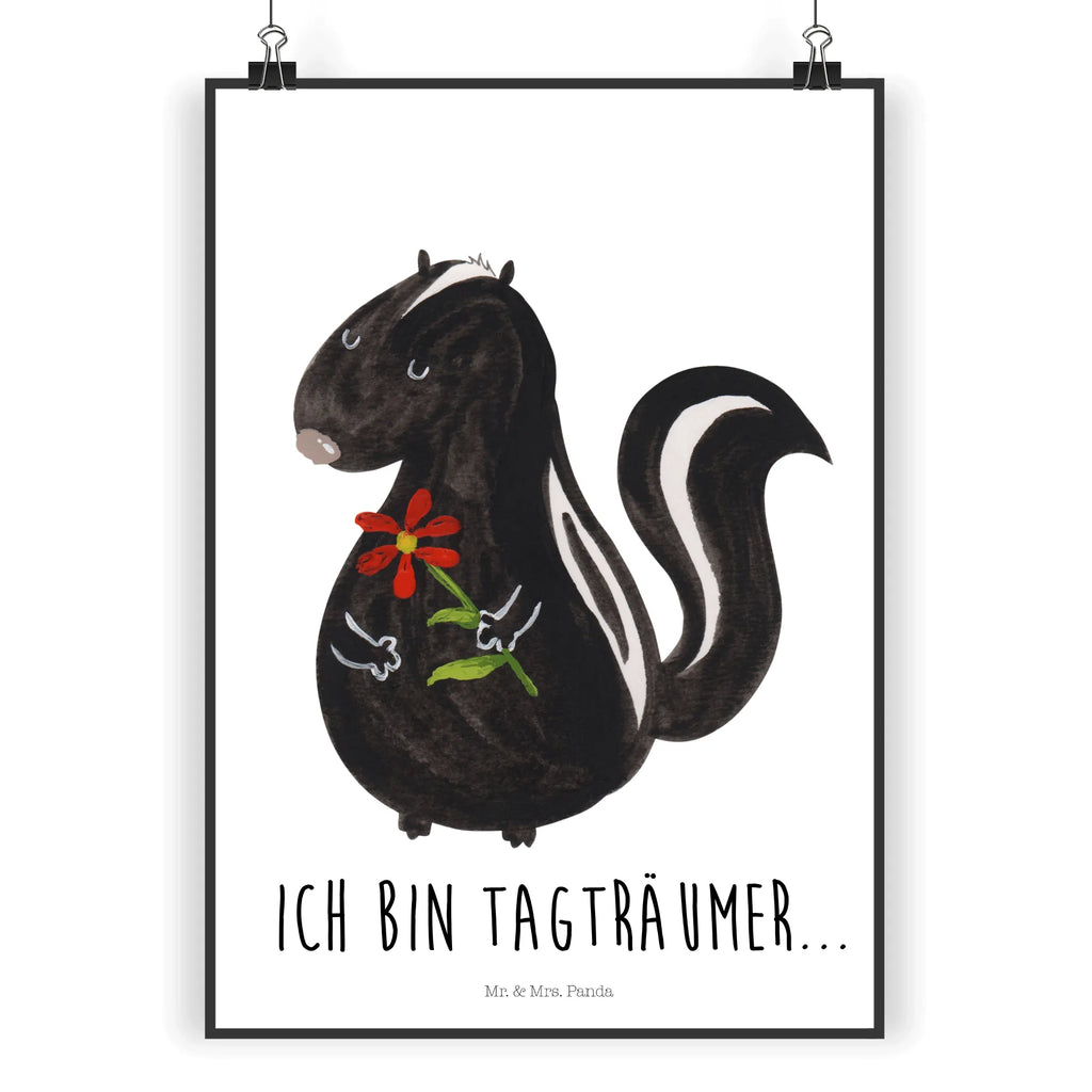 Poster Stinktier Blume kunst für die wand, Plakat, Bild für Wand, grafikposter, Deko Bild, Bild, Mr. & Mrs. Panda Poster, drucke, wandkunst, Wanddeko Bild, Wandposter, Kunstdruck, Wandschmuck, Wandbild, wanddruck, Wanddekoration, kunstposter, Poster, wanddeko, kunstdruck poster, Designposter, Posterdruck, Stinktier, Skunk, Raubtier, Stinker, Tagträumer, Träume, Verträumt, Stinki, Wildtier, Dreams