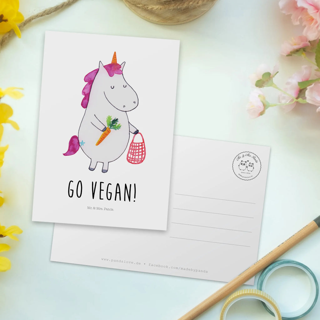 Postcard unicorn Vegan card, letter, gift, invitation card, gift card, invitation, postcards, Postcard, paper, unicorn, unicorns, Raw Food, Vegetarian Food, Healthy Eating, girlfriend present, girlfriend gift, Organic, Vegan, Veganism