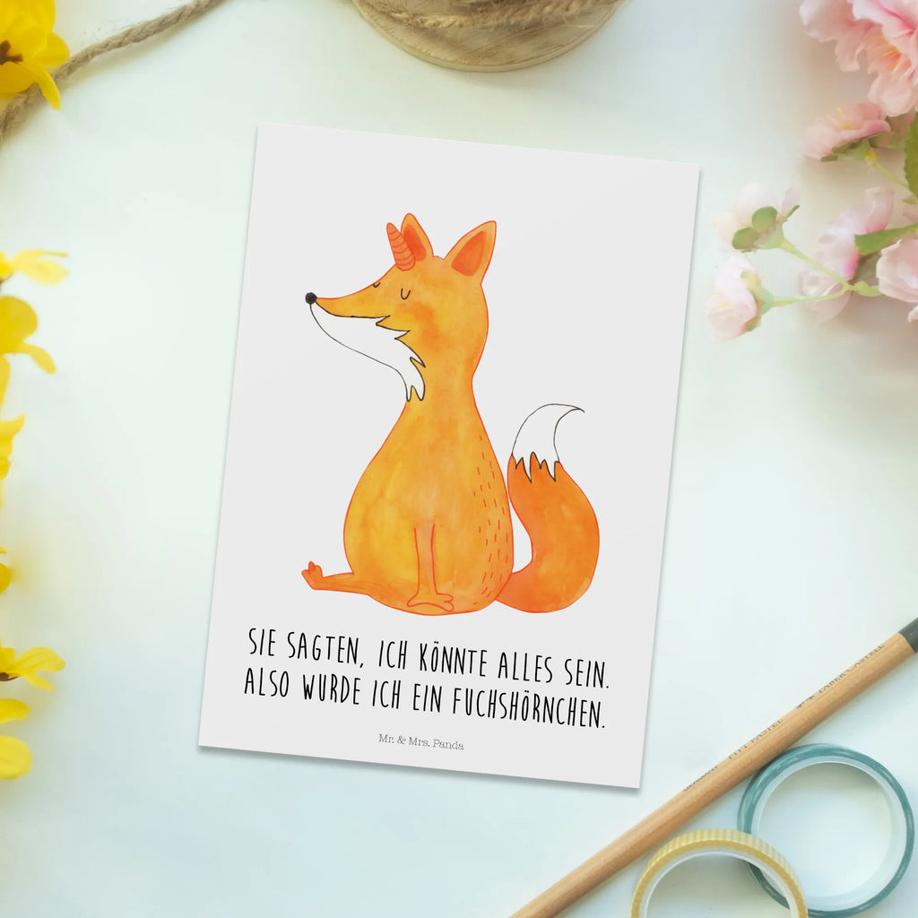 Postcard unicorn Wish gift, gift card, card, invitation card, Postcard, letter, postcards, invitation, paper, unicorn, unicorns, fox, foxycorn, fox horns, foxes