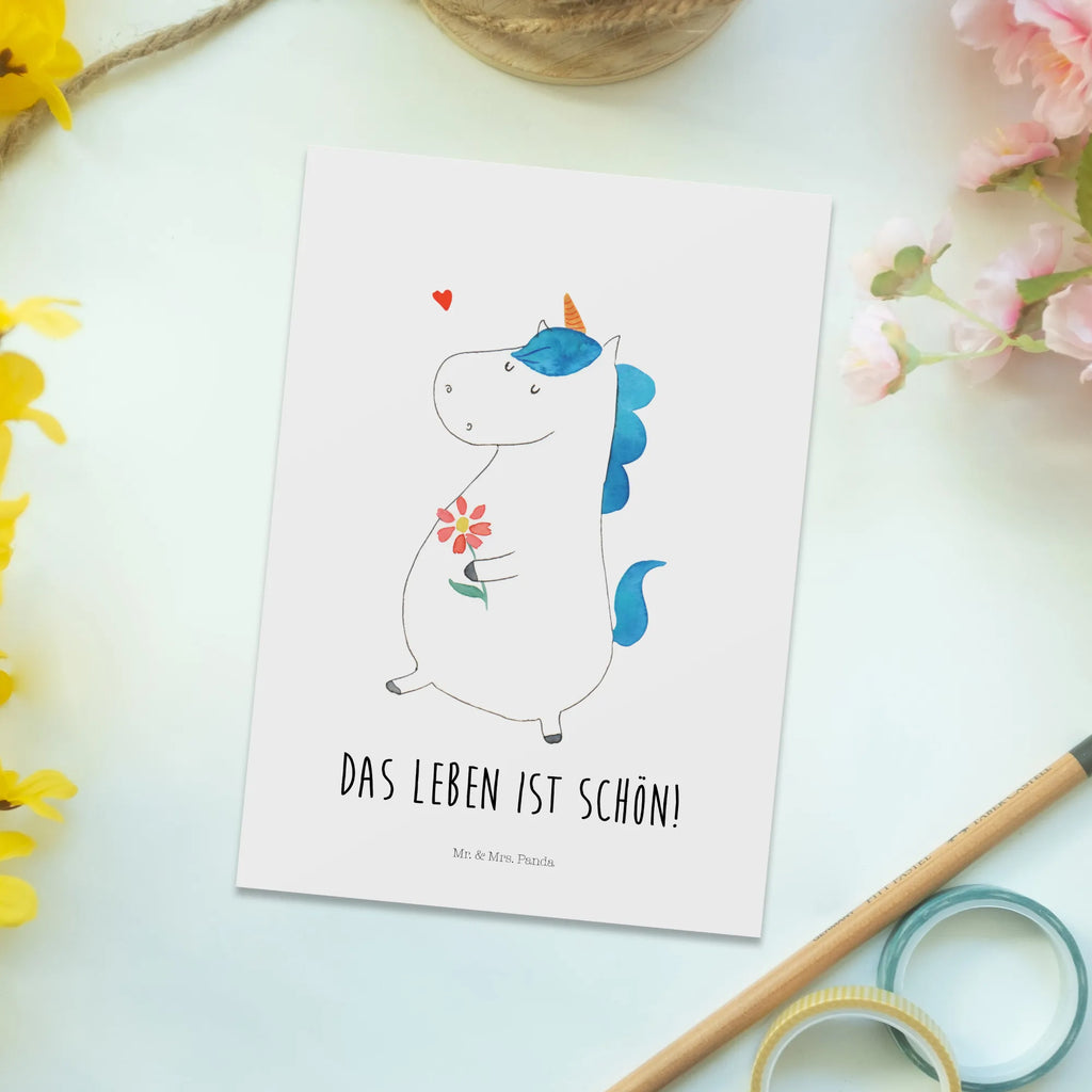 Postcard unicorn Stroll Fotokarte, Designkarte, Postkarte, einzelkarte, Motivkarte, Kunstkarten, Grußkarte, Ansichtskarten, kunstkarte, bildkarte, spruchkarte, Postkarten, Ansichtskarte, Einhörner, Einhorn Deko, Unicorn, Einhorn, Spaziergang, Mutter, Freundin, Schwester, Blumen, Glitzer, Motivation, Freude, Gute Laune