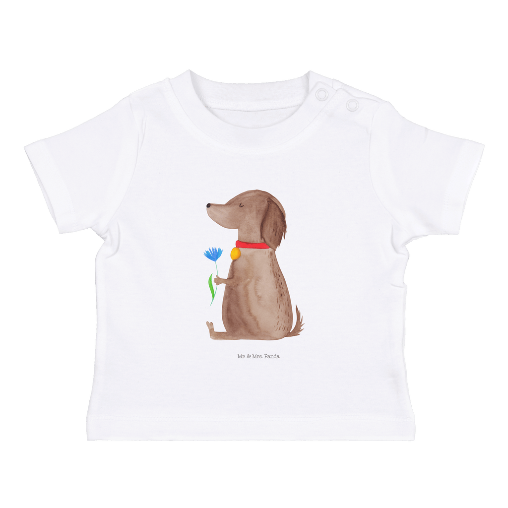 Organic Baby Shirt Hund Blume Baby T-Shirt, Jungen Baby T-Shirt, Mädchen Baby T-Shirt, Shirt, Hund, Hundemotiv, Haustier, Hunderasse, Tierliebhaber, Hundebesitzer, Sprüche, Hunde, Frauchen, Hundeliebe