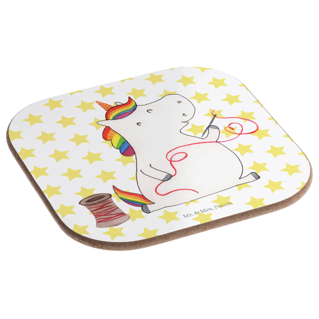 Square coaster unicorn seamstress Coasters, gifts, party, gift, presents, glass coasters, breakfast, unicorn, unicorns, seamstress gift, knitting, tinkering, girlfriend, crochet, sew, seamstress present, girl, sewing room