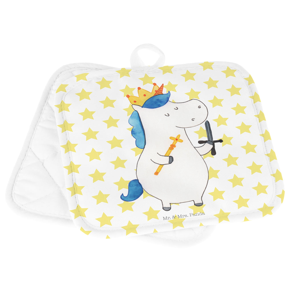 2-elementowy zestaw podkładek pod garnki jednorożec Król z mieczem Jednorożec, jednorożce, dekoracje jednorożca, jednorożec