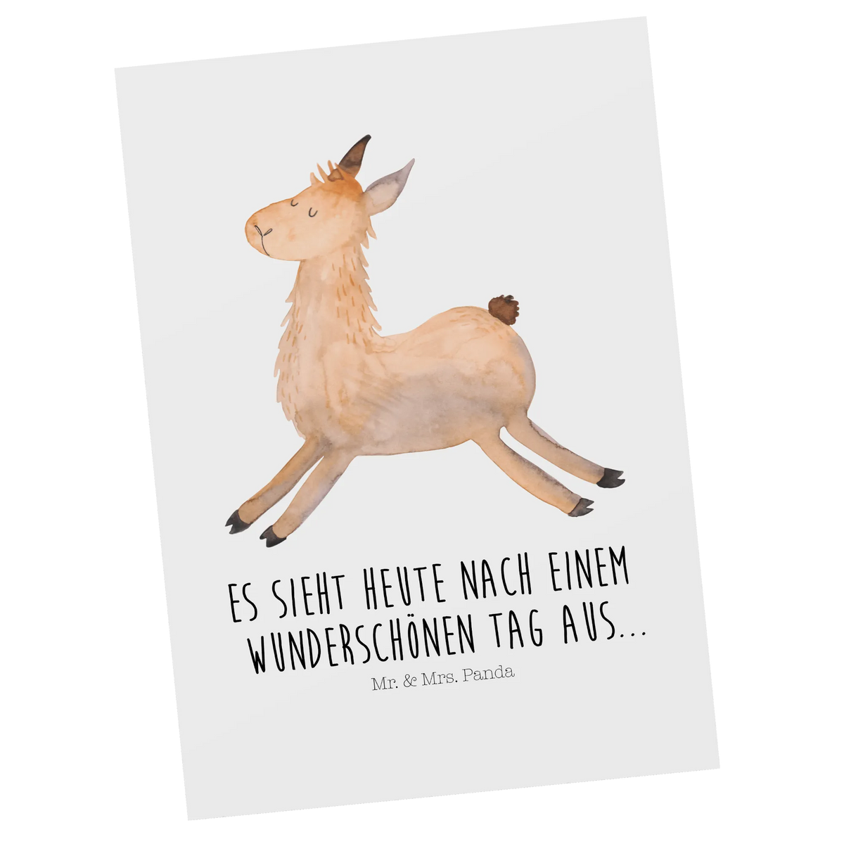 Pocztówka lama Skakanie Lama, Alpaka