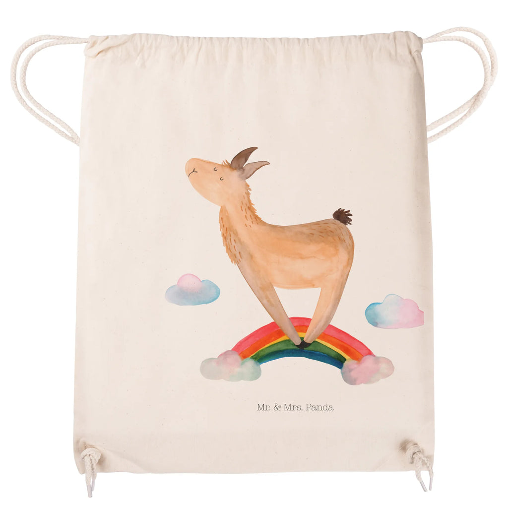 Drawstring bag lama rainbow carrier bag, bag, sports bag, gym bag, hipster, jute bag, Llama, llama, alpaca, trendy animal, Hobby, Cloud country, Rainbow, Lama, Abi, Self-employed, Freedom, Haters gonna hate, Lamas, Outsider, Haters, School