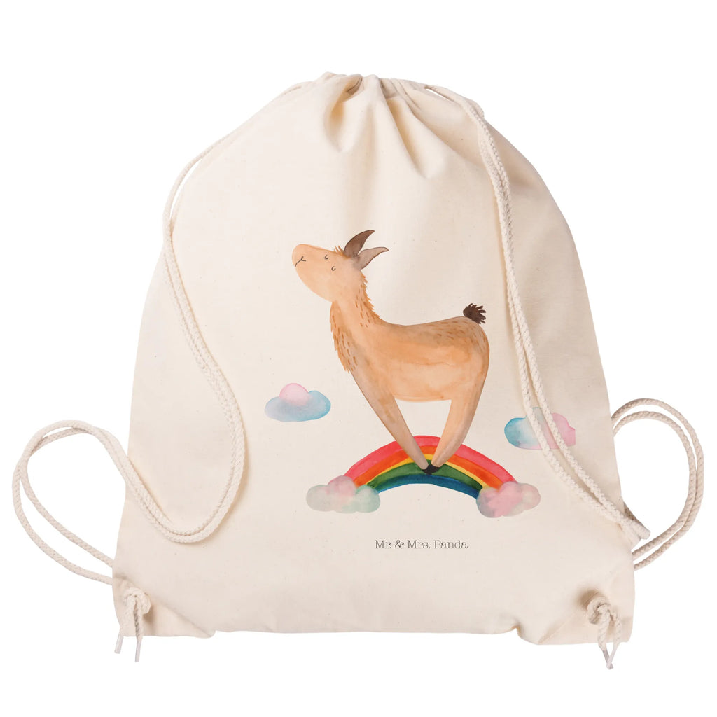 Drawstring bag lama rainbow carrier bag, bag, sports bag, gym bag, hipster, jute bag, Llama, llama, alpaca, trendy animal, Hobby, Cloud country, Rainbow, Lama, Abi, Self-employed, Freedom, Haters gonna hate, Lamas, Outsider, Haters, School