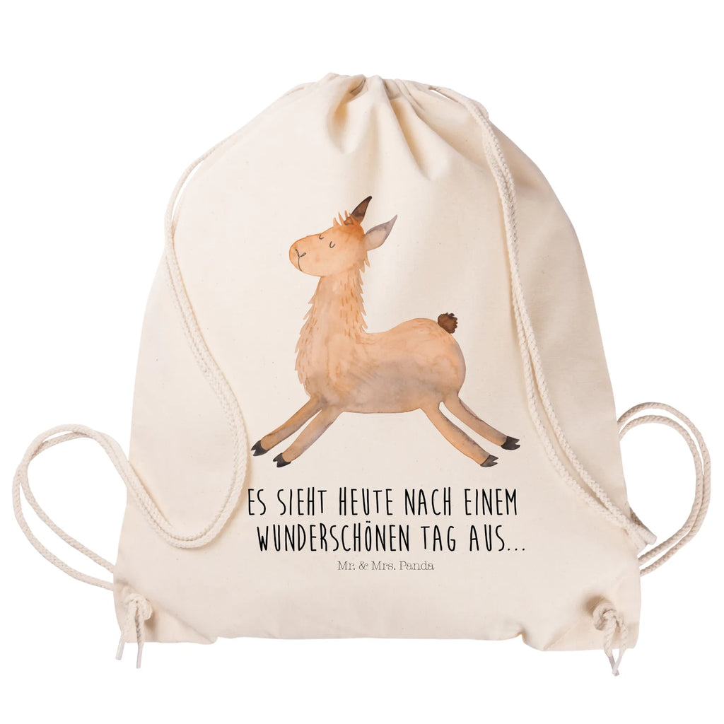 Drawstring bag lama Jump hipster, jute bag, carrier bag, gym bag, sports bag, bag, Llama, llama, alpaca, trendy animal, exam, happy, heartache, luck, favourite day, new start, start, llamas, happy day, girlfriend, Lama, graduation, good morning