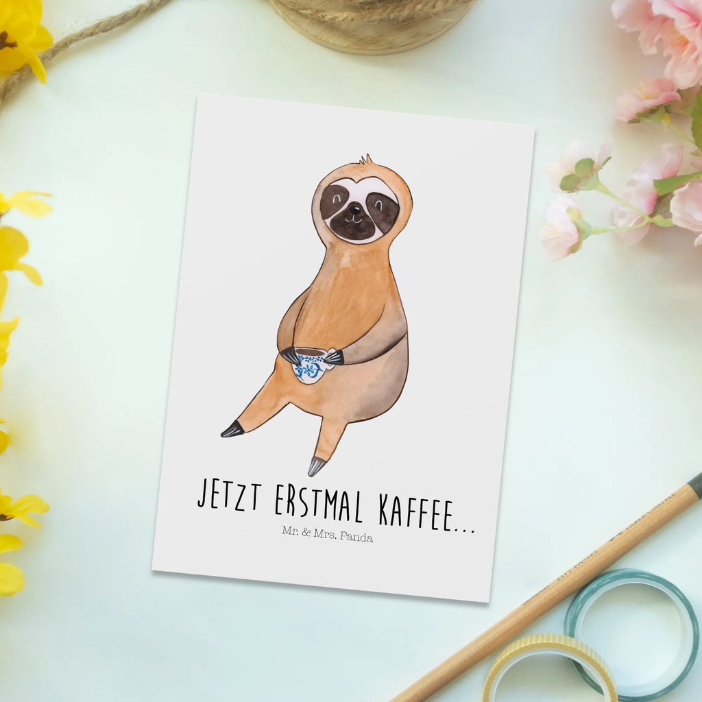 Pocztówka Leniwiec kawa Leniwiec, prezent z leniwcem, dekoracja z leniwcem