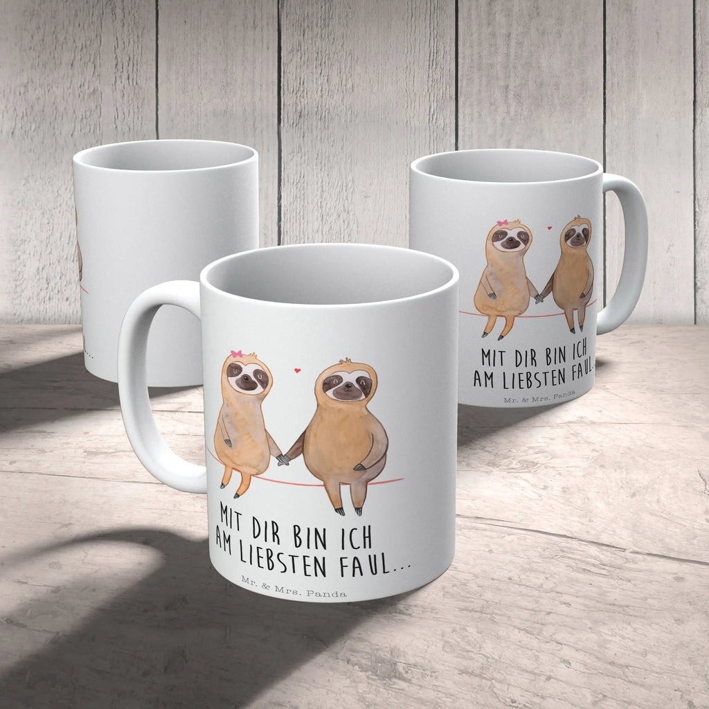 Kubek leniwiec para Teetasse, Tasse, Keramiktasse, Geschenktasse, Porzellantasse, Tasse mit Motiven, Kaffeetasse, Tasse mit Zitaten, Bürotasse, Faultier, Faultier Geschenk, Faultier Deko, Faultierpärchen, Langsamkeit, faul, verliebt, Faultierliebe, Liebespaar, Faultiere, Liebe, Beziehung, gemeinsam, relaxen, Lieblingstier, Pärchen, verlobt