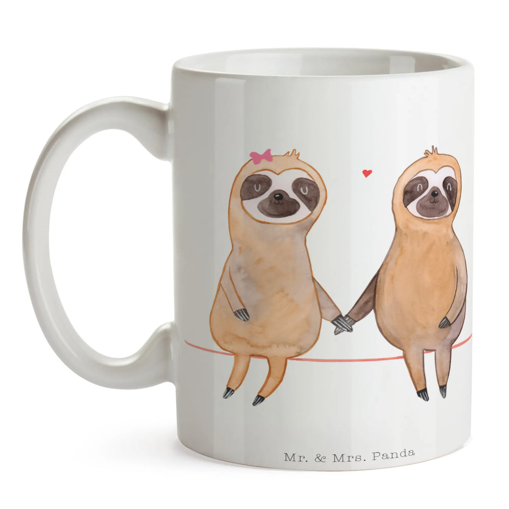 Kubek leniwiec para Teetasse, Tasse, Keramiktasse, Geschenktasse, Porzellantasse, Tasse mit Motiven, Kaffeetasse, Tasse mit Zitaten, Bürotasse, Faultier, Faultier Geschenk, Faultier Deko, Faultierpärchen, Langsamkeit, faul, verliebt, Faultierliebe, Liebespaar, Faultiere, Liebe, Beziehung, gemeinsam, relaxen, Lieblingstier, Pärchen, verlobt