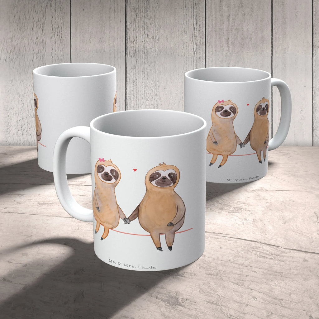 Kubek leniwiec para Teetasse, Tasse, Keramiktasse, Geschenktasse, Porzellantasse, Tasse mit Motiven, Kaffeetasse, Tasse mit Zitaten, Bürotasse, Faultier, Faultier Geschenk, Faultier Deko, Faultierpärchen, Langsamkeit, faul, verliebt, Faultierliebe, Liebespaar, Faultiere, Liebe, Beziehung, gemeinsam, relaxen, Lieblingstier, Pärchen, verlobt