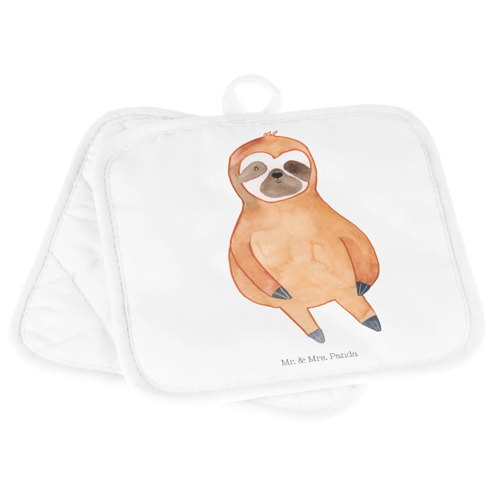 2-elementowy zestaw podkładek pod garnki leniwiec Zadowolony Topflappen, Topflappen Set, Topflappenset, 2er Set Topflappen, Topfuntersetzer, topfhalter, Topflappen 2er Set, Topfhandschuhe, Faultier Deko, Faultier, Faultier Geschenk, Pause, faul, Happy, Zufriedenheit, Lieblingstier, Faultiere, Gelassenheit, glücklich, Relaxen, Glück, Zufrieden, Frieden, Ruhe