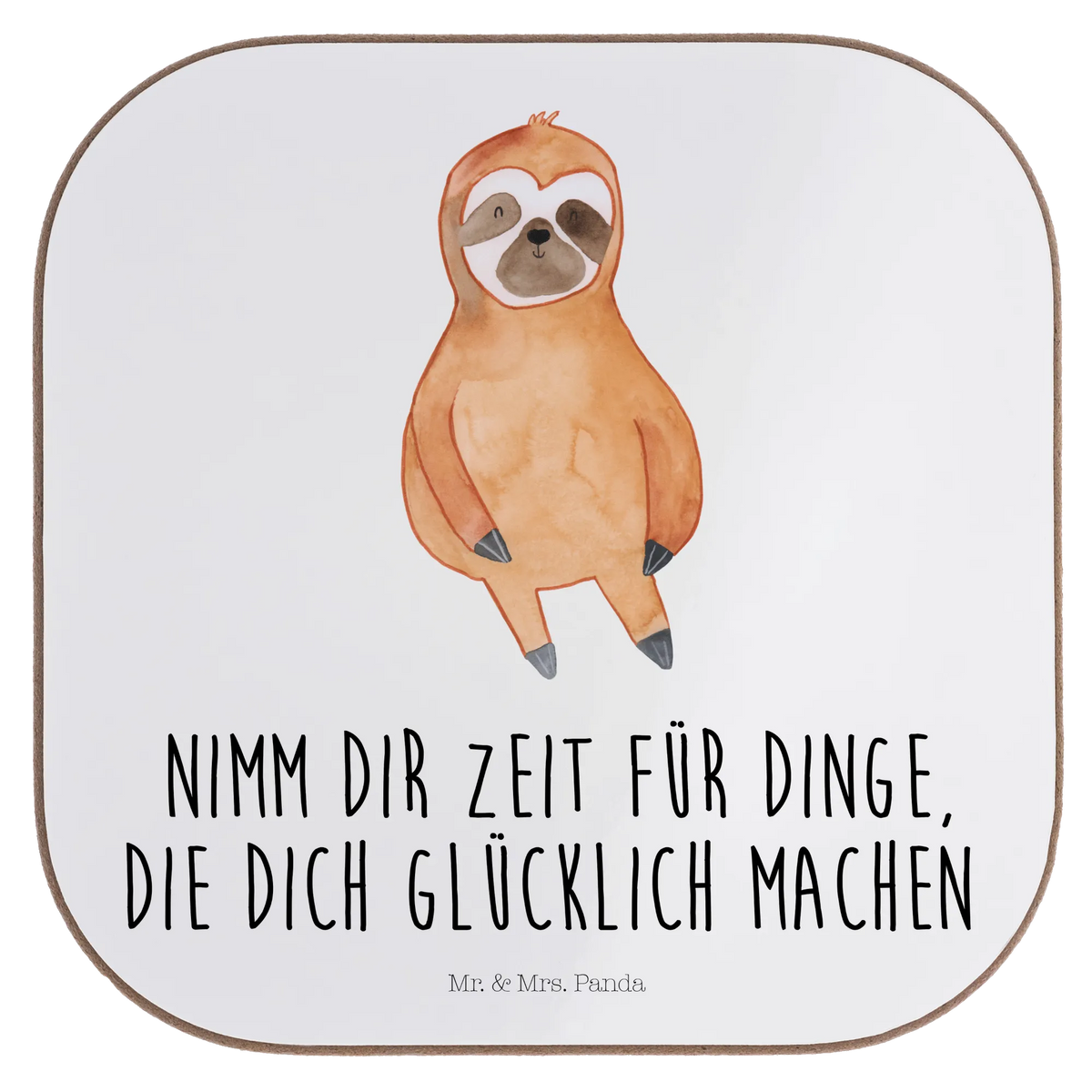 Square coaster sloth Satisfied trend animal, lazy, break, contented, favorite animal, relax
