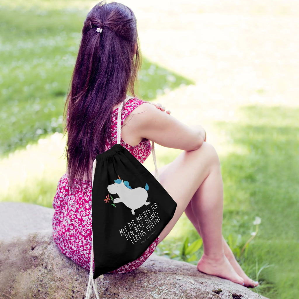 Drawstring bag unicorn flower hipster, bag, gym bag, sports bag, carrier bag, jute bag, unicorn, unicorns, partner, couple, proof of love, flower, love, marriage application, request, engagement