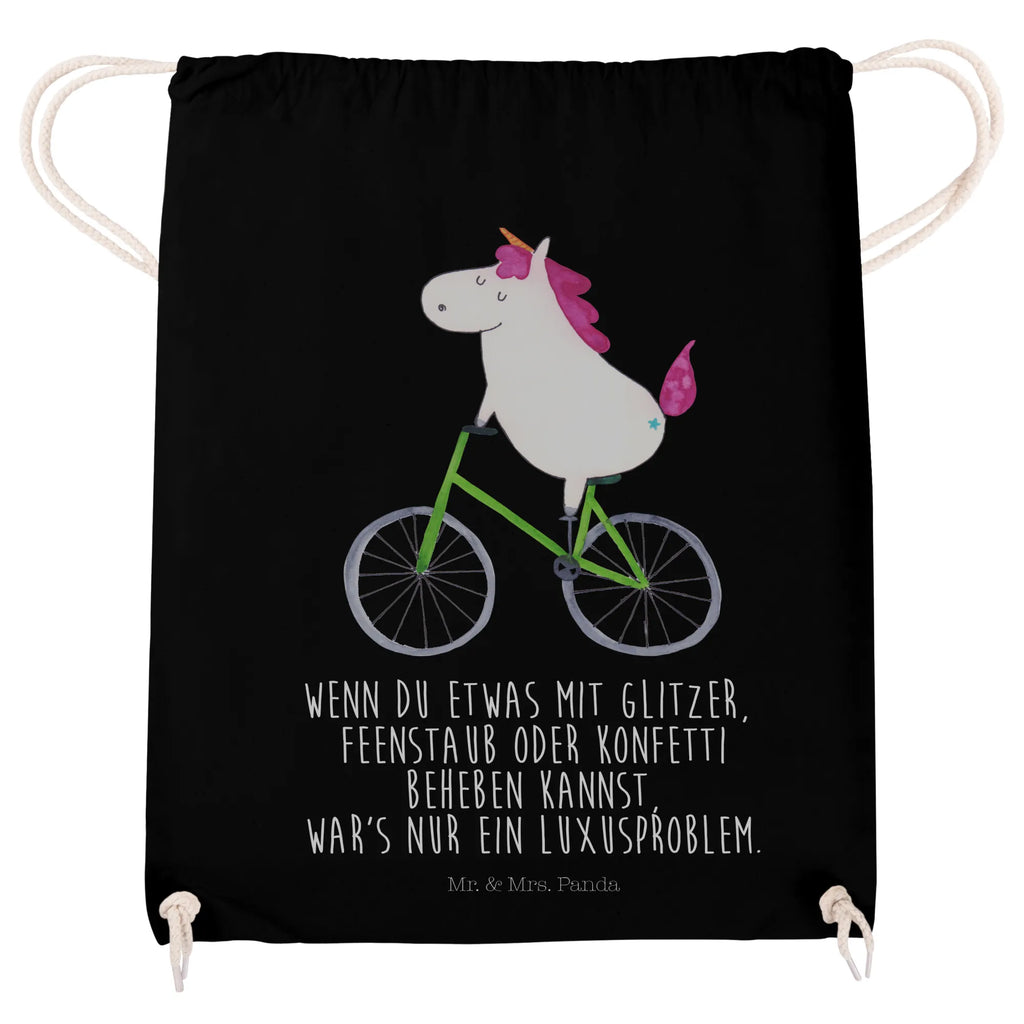 Drawstring bag unicorn cyclist jute bag, sports bag, bag, gym bag, carrier bag, hipster, unicorn, unicorns, confetti, bike, luxury problem, fairy dust, grief, present, wheel, love affliction, cycling, cyclist gift