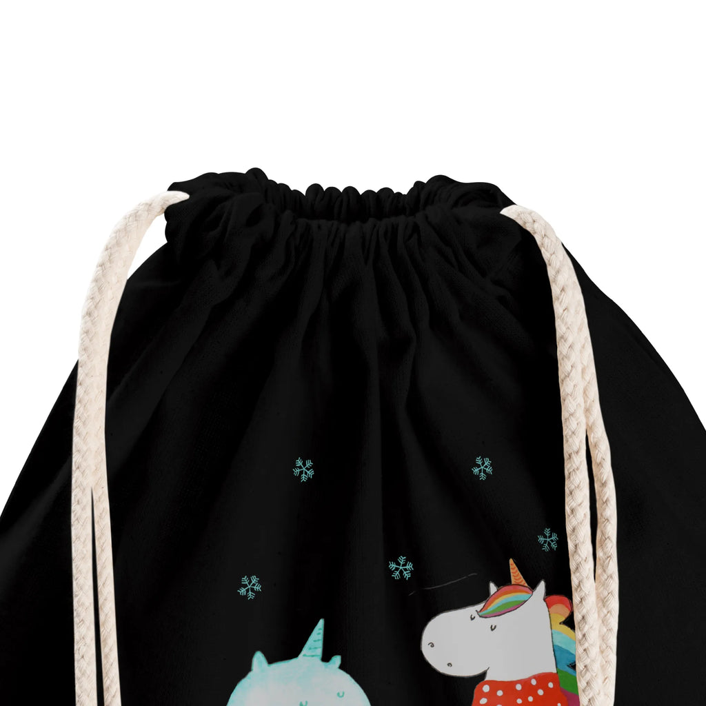 Drawstring bag unicorn snowman hipster, sports bag, gym bag, bag, jute bag, carrier bag, unicorn, unicorns, Cake, present, Cap, Gloves, Winter, Christmas Motif, Christmas, Snow, Snowman, Cold, X-Mas, Unicorn, winter gift