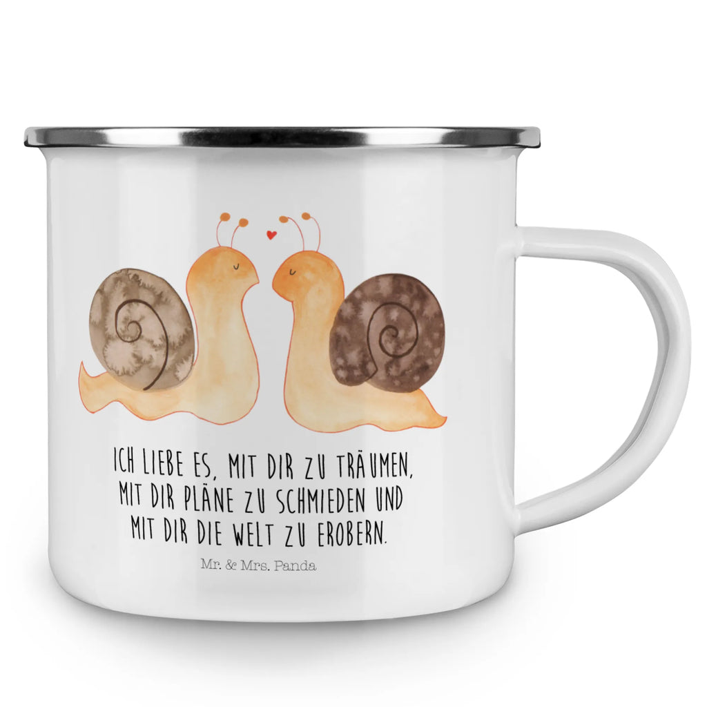Kempingowy kubek emaliowany Miłość ślimaków Miłość, partner, przyjaciel, przyjaciółka, mąż, żona, wesele, zaręczyny, prośba o rękę, prezent miłosny, rocznica, dzień ślubu