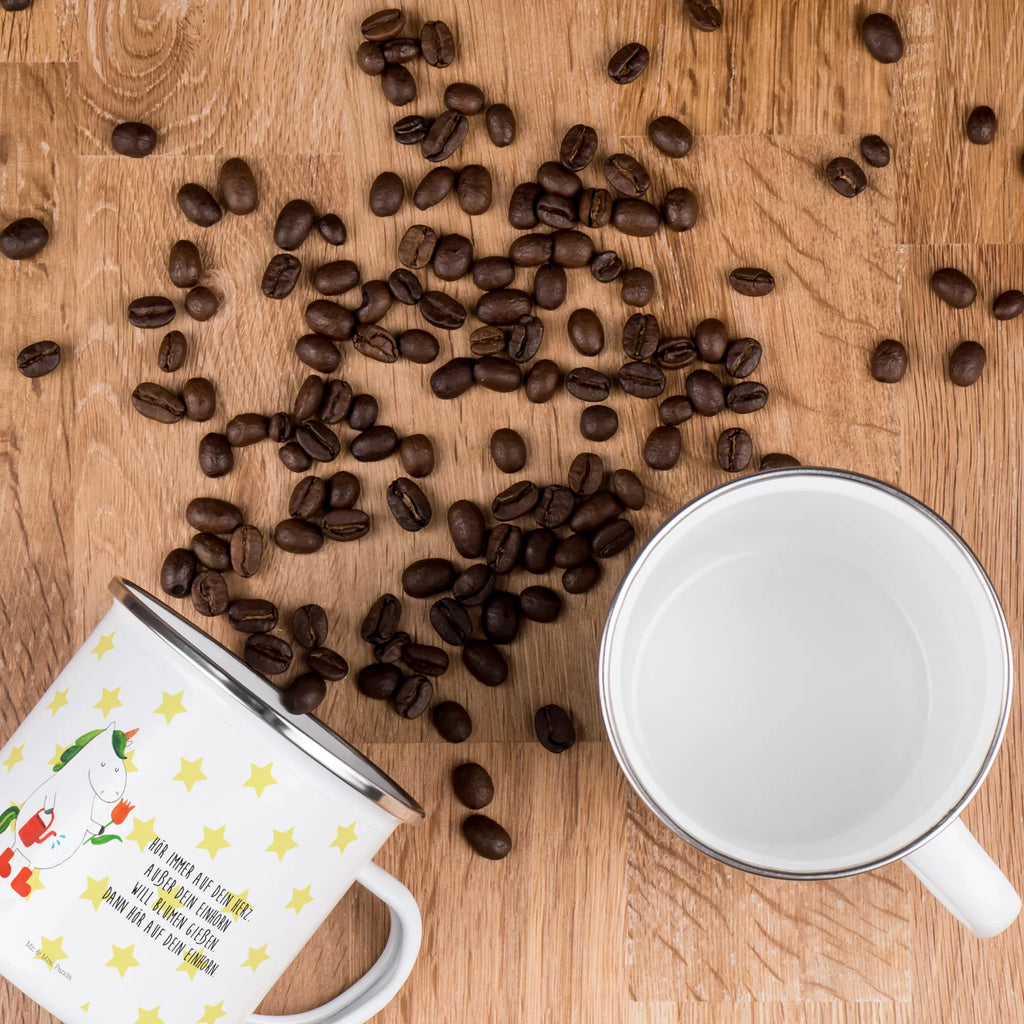 Enamel camping mug unicorn gardener campfire mug, lightweight camping mug, metal cup, hiking mug, enamel camping cup, camp coffee mug, enamel mug, adventure mug, tin coffee cup, steel mug for camping, bushcraft mug, travel mug, camper mug, camping metal cup, metal camping mug, enamel drinking mug, backpacking mug, stainless steel drinking cup, camping mug, outdoor cup, unicorn, unicorns, Watering-Can, Flower, gardener gift, Girlfriend gift, gardener present, Unicorn, garden