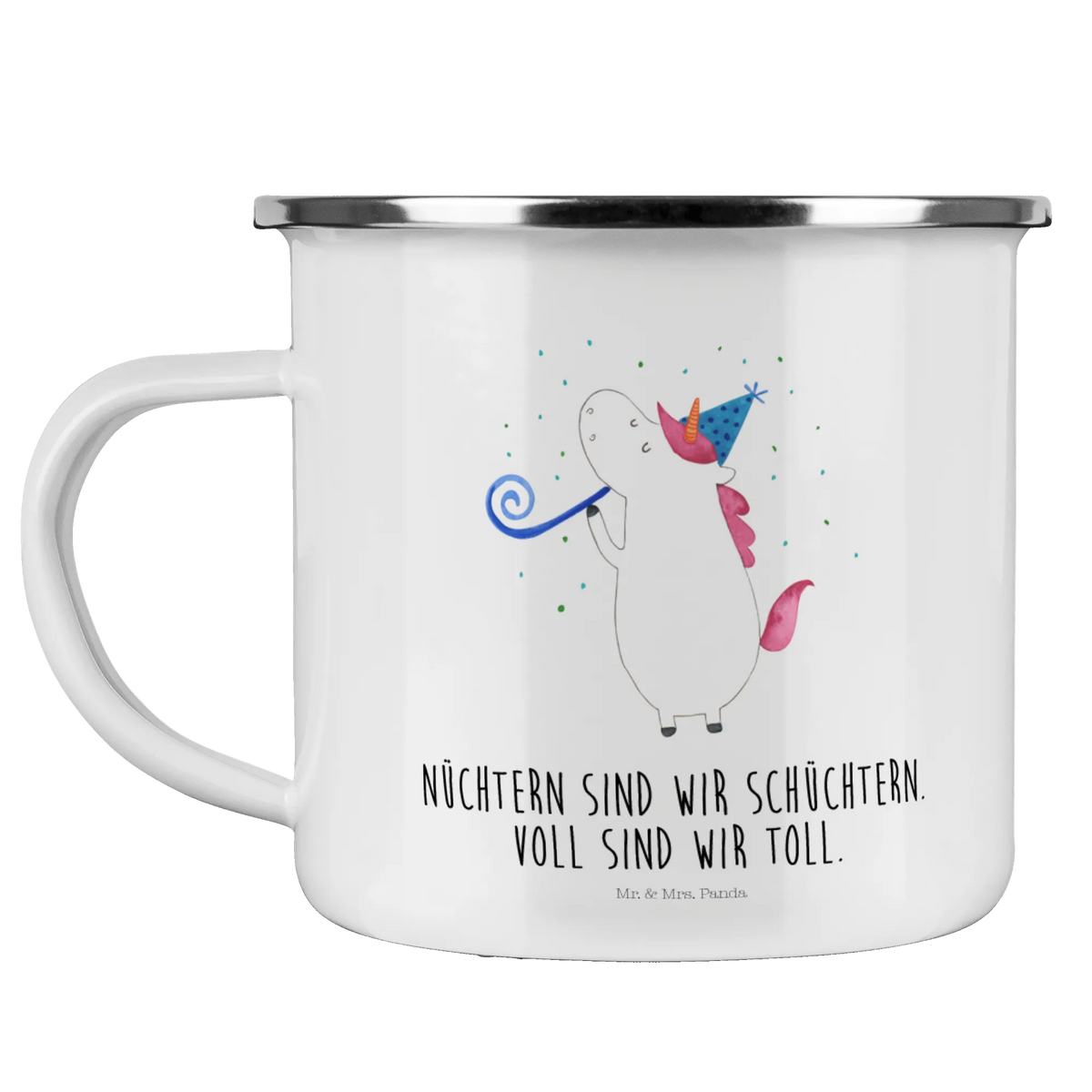 Enamel camping mug unicorn party Celebration, Birthday present, Alcohol, birthday, Feast, Confetti