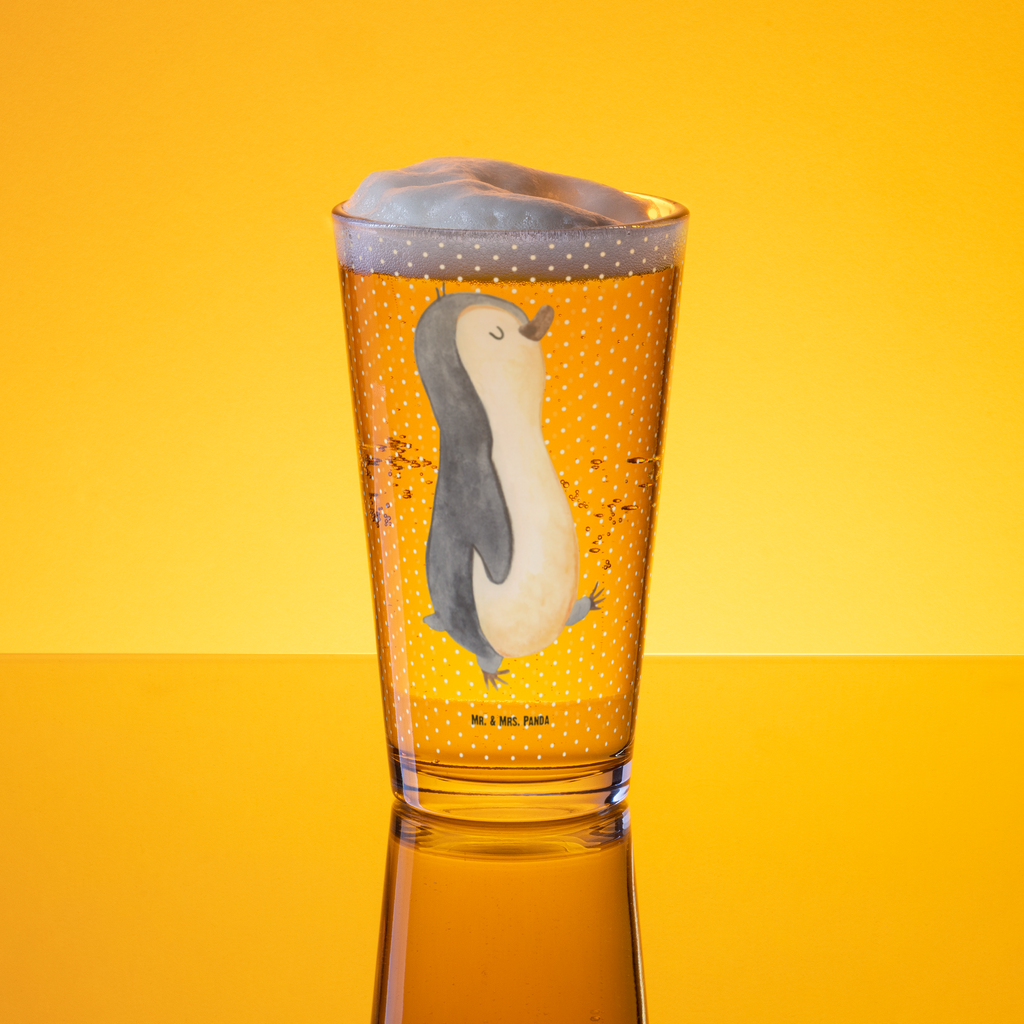 Premium Trinkglas Pinguin marschierend Trinkglas, Glas, Pint Glas, Bierglas, Cocktail Glas, Wasserglas, Pinguin, Pinguine, Frühaufsteher, Langschläfer, Bruder, Schwester, Familie