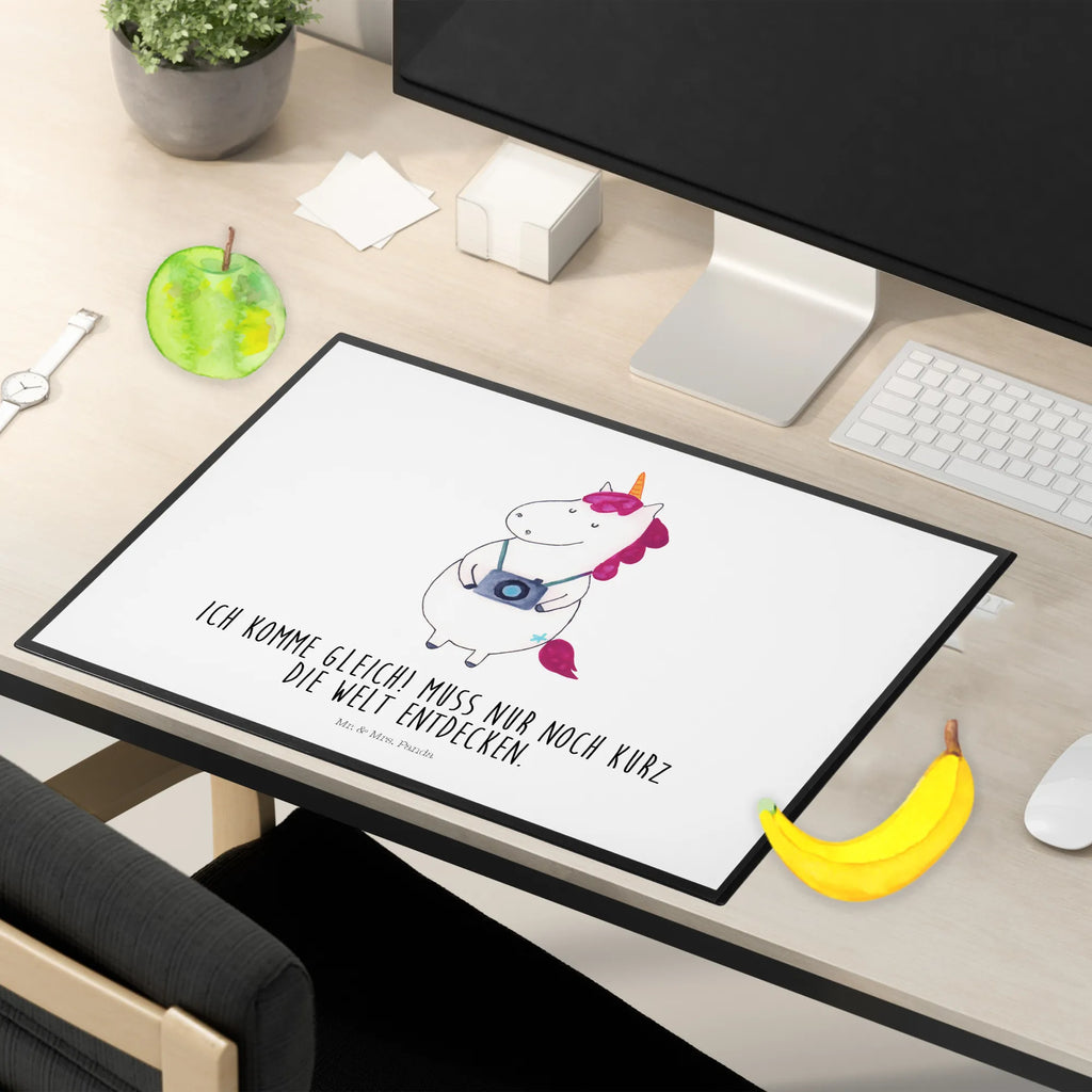 Desk pad unicorn photographer desk, underlay, Desk pad, girl, office, children, unicorn, unicorns, Camera, Tourist, Traveling, Unicorn, Photography, Photographer, Photographer gift, Holiday, Traveler gift
