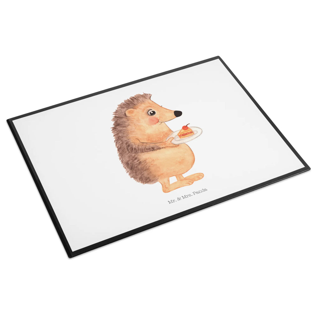 Desk pad Hedgehog piece of cake girl, children, desk, underlay, Desk pad, office, small animals, cute, funny, cute animal motives, hand drawn, small world, funny sayings, good mood, happy, gifts, gift ideas, special gifts, animal lover, card, hedgehog, baking gift, invitation party, cake, birthday cake, bake cake, food saying