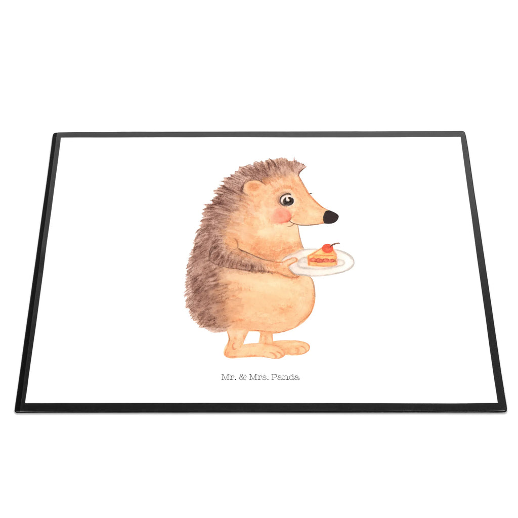 Desk pad Hedgehog piece of cake girl, children, desk, underlay, Desk pad, office, small animals, cute, funny, cute animal motives, hand drawn, small world, funny sayings, good mood, happy, gifts, gift ideas, special gifts, animal lover, card, hedgehog, baking gift, invitation party, cake, birthday cake, bake cake, food saying